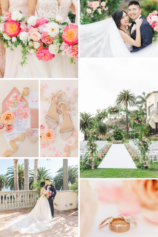 a colorful, detail heavy, beautiful Bel Air Bay Club Wedding by katelyn james photography